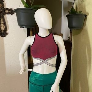 Top strech with mesh and silver elastic xsmall